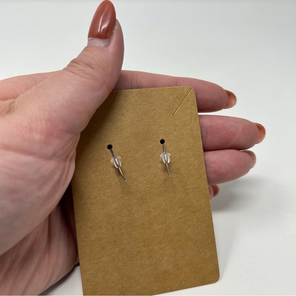 Vintage Monet Silver Tone Round Rectangle Braided Design Dangle Earrings - Picture 9 of 9